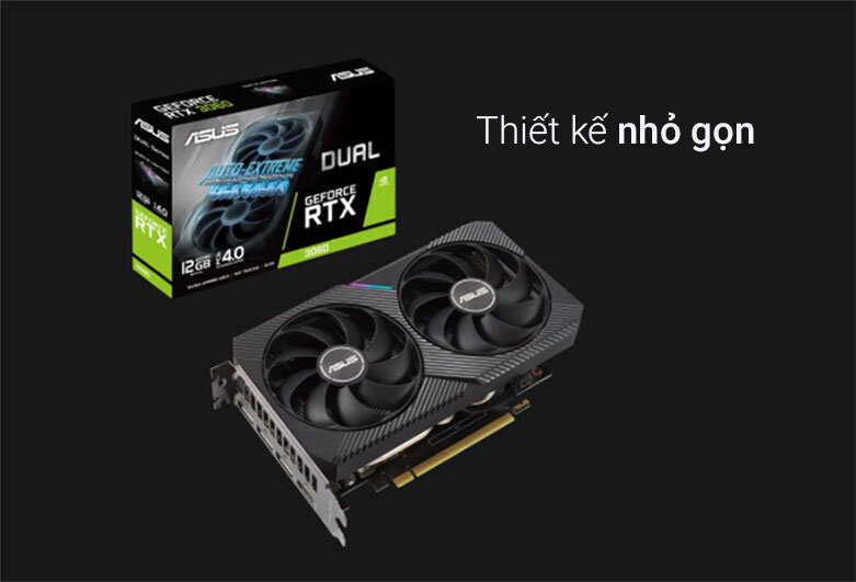 Card màn hình/ VGA ASUS DUAL GeForce RTX 3060 OC 12G| Thiết kế nhỏ gọn