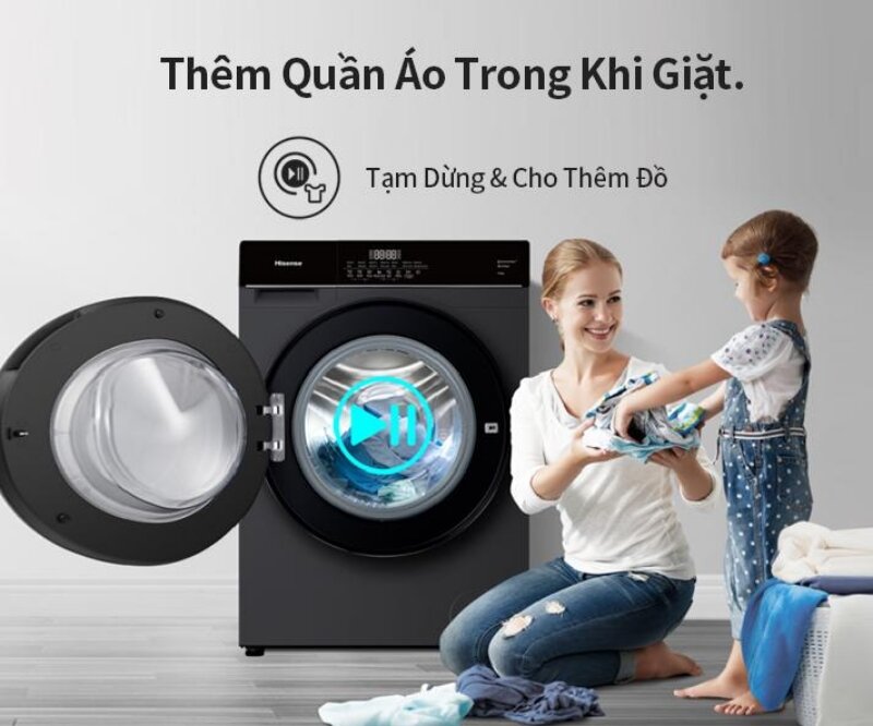 Máy giặt sấy Hisense 10.5 kg sấy 7 kg WD105M3