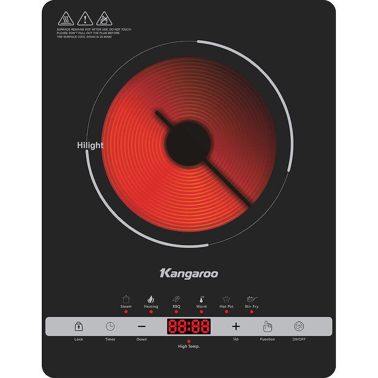 Thiết kế của bếp hồng ngoại dương 1 vùng nấu Kangaroo KG2000IS