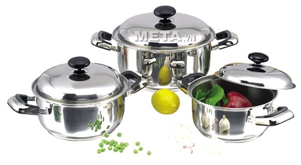 Bộ nồi inox 1 đáy quai đệm SH222