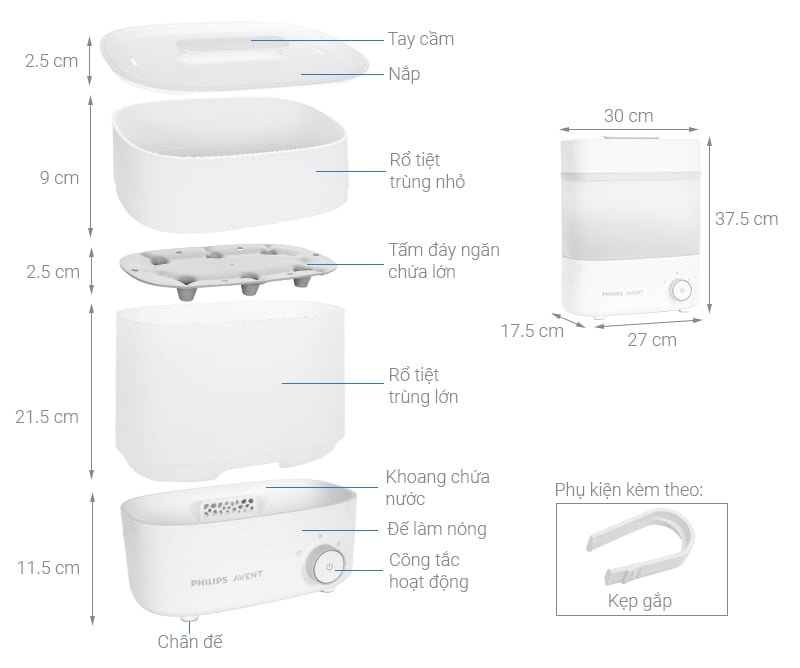 Máy tiệt trùng bình sữa Starlight Plus Philips Avent SCF293/00 