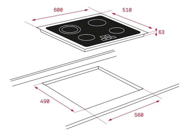 Bếp hồng ngoại âm 4 vùng nấu Teka TZ 6415