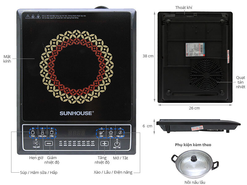 Bếp từ Sunhouse SHD6146 Bếp từ Sunhouse SHD6146
