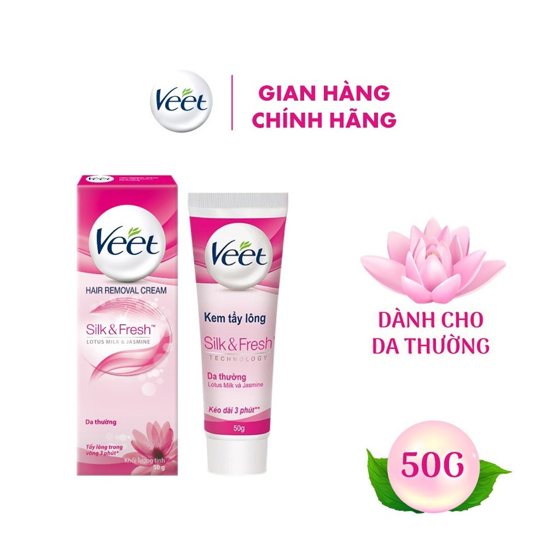 Kem Tẩy Lông Veet Silk & Fresh Lotus Milk & Jasmine hiện đã có mặt tại Hasaki