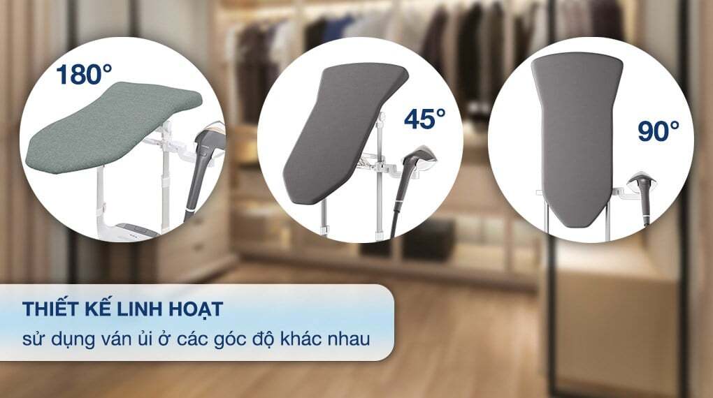 Bàn ủi hơi nước đứng Philips GC628/80 có ván ủi thay đổi góc độ linh hoạt Bàn ủi hơi nước đứng Philips GC628/80 có ván ủi thay đổi góc độ linh hoạt