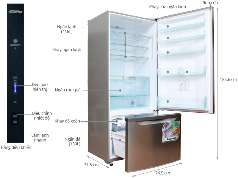 Tủ lạnh Panasonic 546 lít NR-BY602 Tủ lạnh Panasonic 546 lít NR-BY602