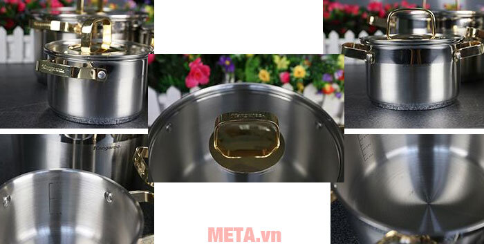 Bộ 3 nồi inox 5 đáy Kangaroo KG161 Bộ 3 nồi inox 5 đáy Kangaroo KG161