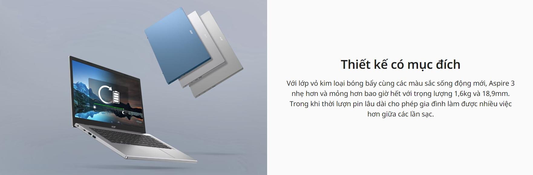Laptop Acer Aspire 3 A315-59-314F (NX.K6TSV.002) (i3 1215U/8GB RAM/256GB SSD/15.6 inch FHD/Win 11/Bạc) ảnh 3