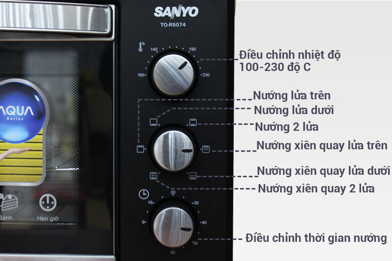 Lò nướng Sanyo Aqua TO-R5074 29 lít Lò nướng Sanyo Aqua TO-R5074 29 lít