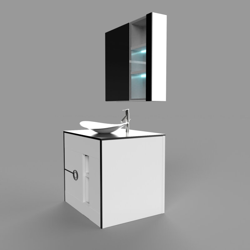 Bộ tủ chậu và tủ gương led size 800mm MOWOEN MW6608-80