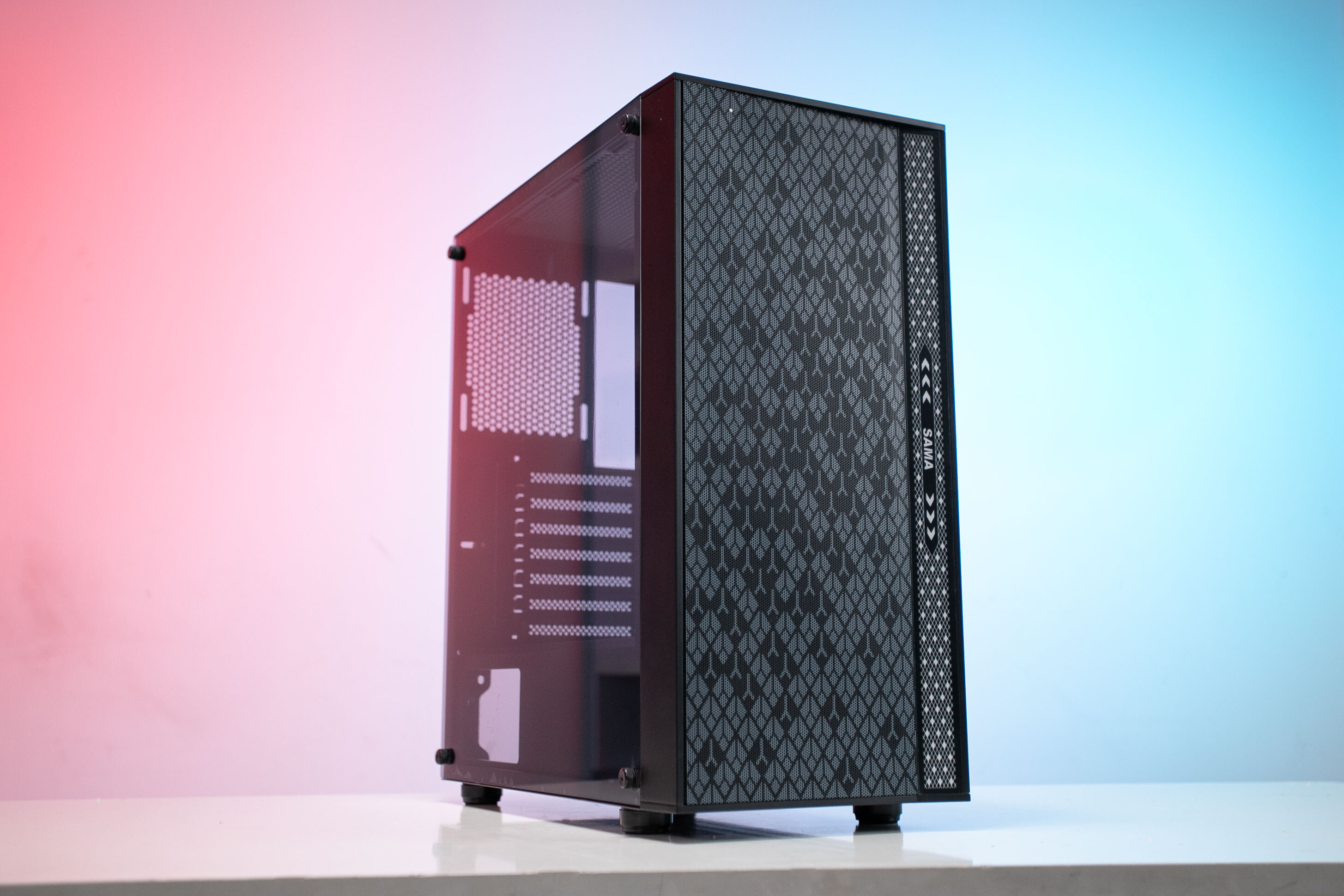 Vỏ Case SAMA 2056 (Mid Tower/Màu Đen/Kèm sẵn 3 Fan RGB)