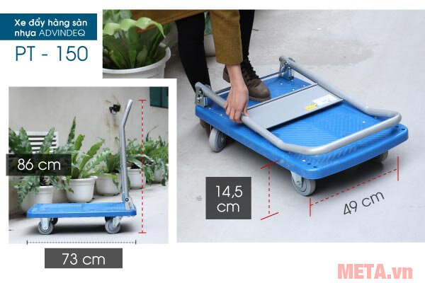 Xe đẩy hàng sàn nhựa Advindeq PT-150