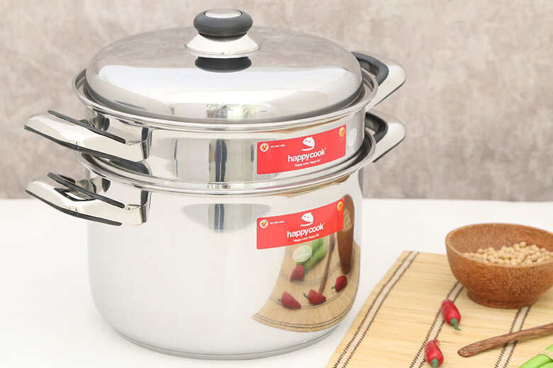 Bộ nồi xửng inox 3 đáy 26 cm Happycook ST26 Bộ nồi xửng inox 3 đáy 26 cm Happycook ST26