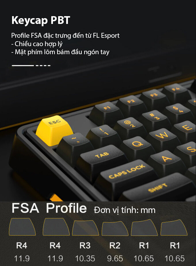 Bàn phím cơ không dây FL-Esports CMK87 SAM Polar Night Black 3 Mode White sw (Kailh Box) (USBC/Bluetooth/RGB/Hotswap) 6