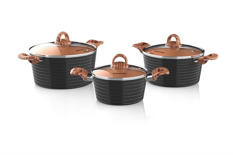 Bộ 3 nồi Ceramic đáy từ Sunhouse SHG2003MCA