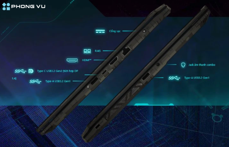 Trang bị 7 cổng kết nối tiêu chuẩn thông dụng