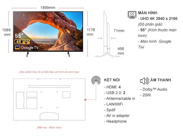 Tivi Sony 55 inch 4K KD-55X86J 