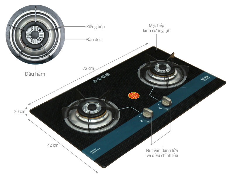 Bếp gas âm Kiwa KW-777GH Bếp gas âm Kiwa KW-777GH