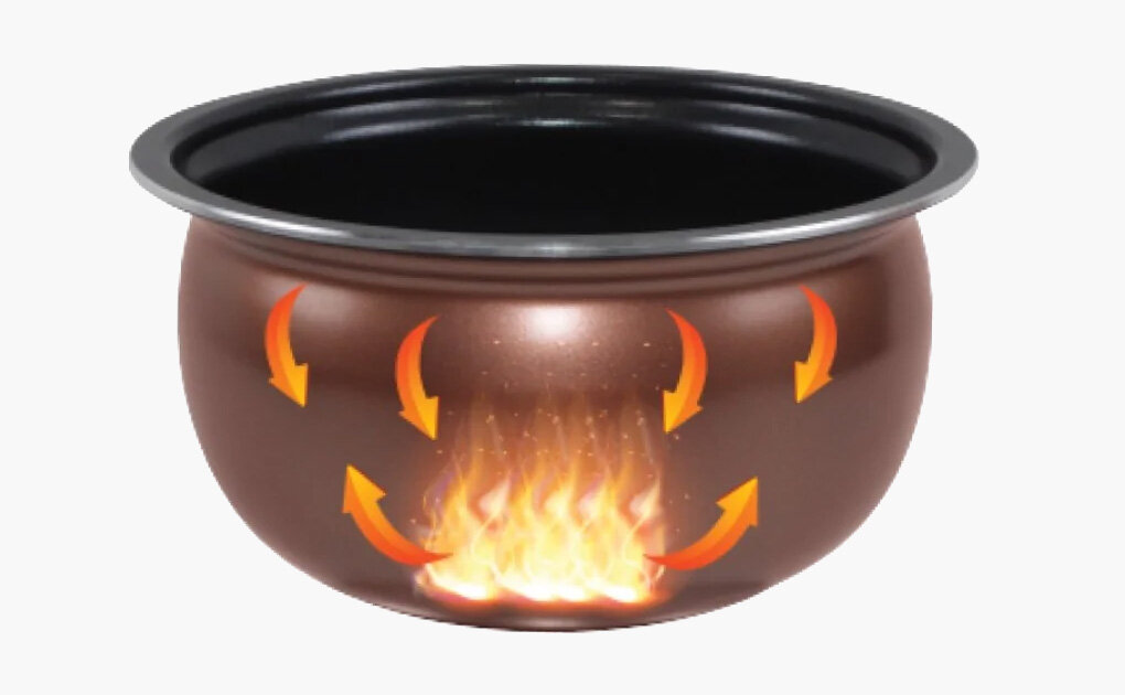 Lòng nồi cơm nắp gài Happy Cook HCJ-120G dạng niêu 