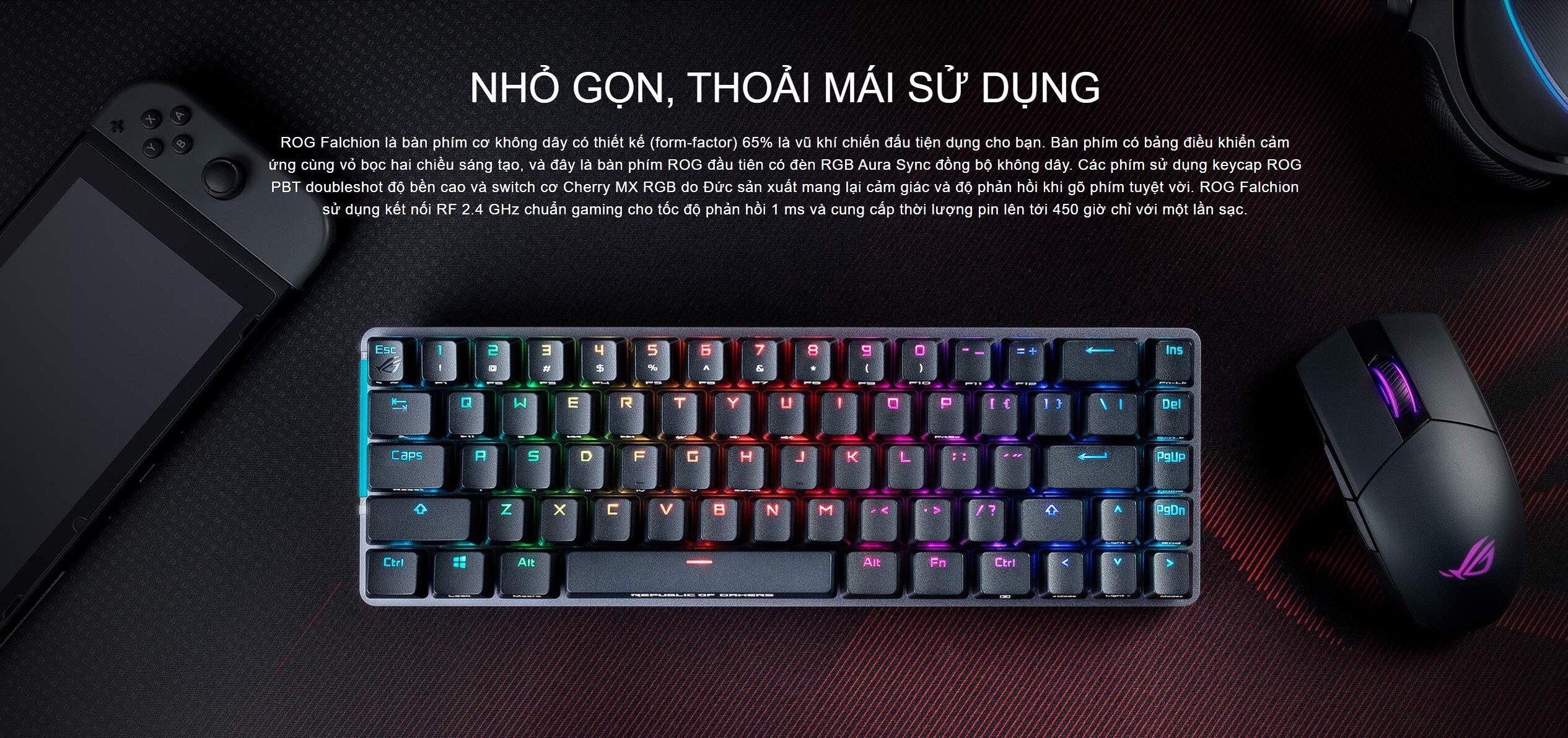 Bàn phím cơ Asus ROG Falchion Blue switch 90MP01Y2-BKUA00