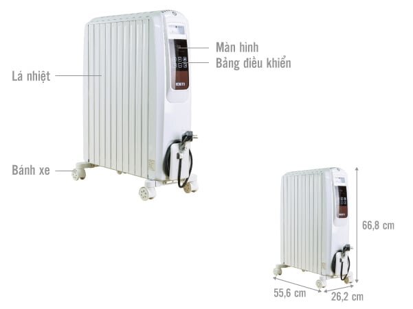 Hình ảnh máy sưởi dầu Hokito HK-6102E Hình ảnh máy sưởi dầu Hokito HK-6102E