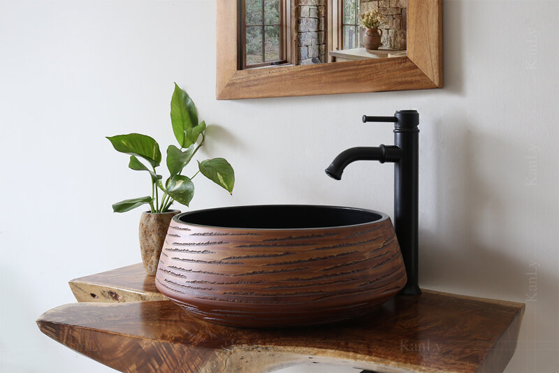 Chậu rửa mặt lavabo sứ hoa văn Kanly SU009