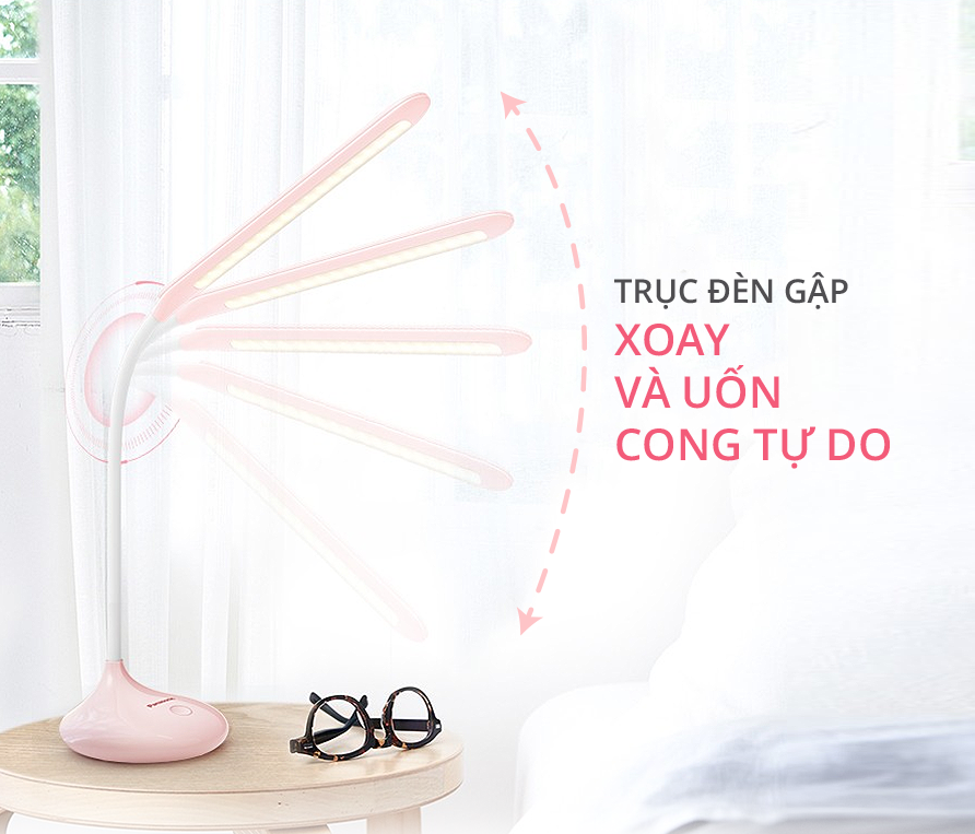 Đèn bàn LED Panasonic HH-LT0220P19 trục xoay uốn cong