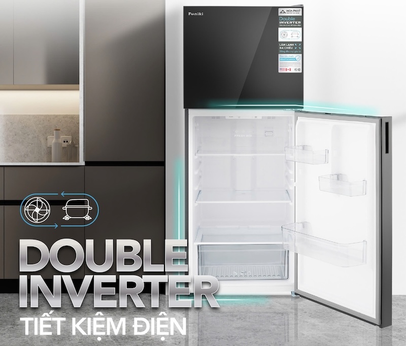 Tủ lạnh Funiki Inverter 286 lít HR-T8286GB 2 Tủ lạnh Funiki HR-T8286GB sở hữu thiết kế hiện đại và tinh tế
