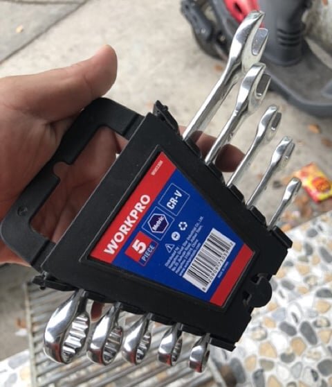 Workpro W003308 làm từ thép hợp kim Bộ cờ lê vòng miệng