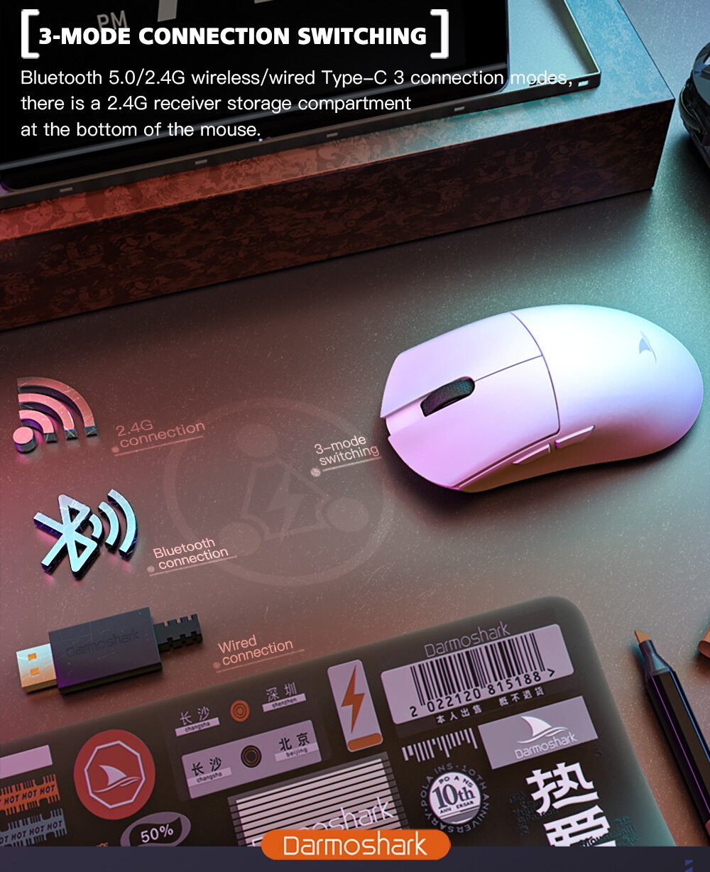 Chuột không dây Darmoshark M3 4