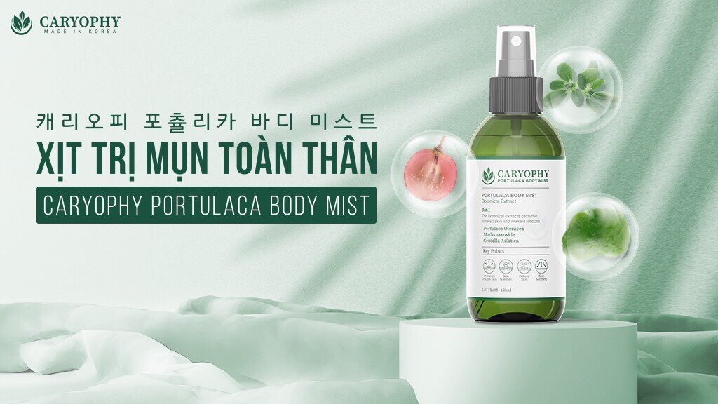 Xịt Mụn Lưng Giảm Mụn Mờ Thâm Caryophy Portulaca Body Mist