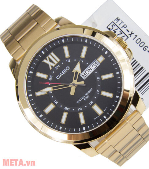 Đồng hồ nam dây thép Casio STANDARD MTP-X100G-1AVDF Đồng hồ nam dây thép Casio STANDARD MTP-X100G-1AVDF