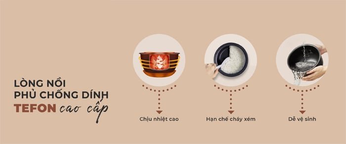 Lòng nồi Nagakawa NAG0143 có tráng lớp chống dính an toàn
