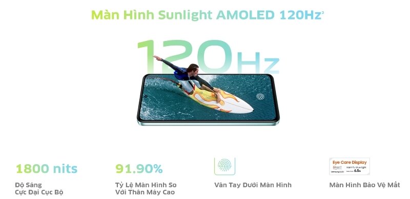 Điện thoại Vivo Y100 8GB/256GB màn hình