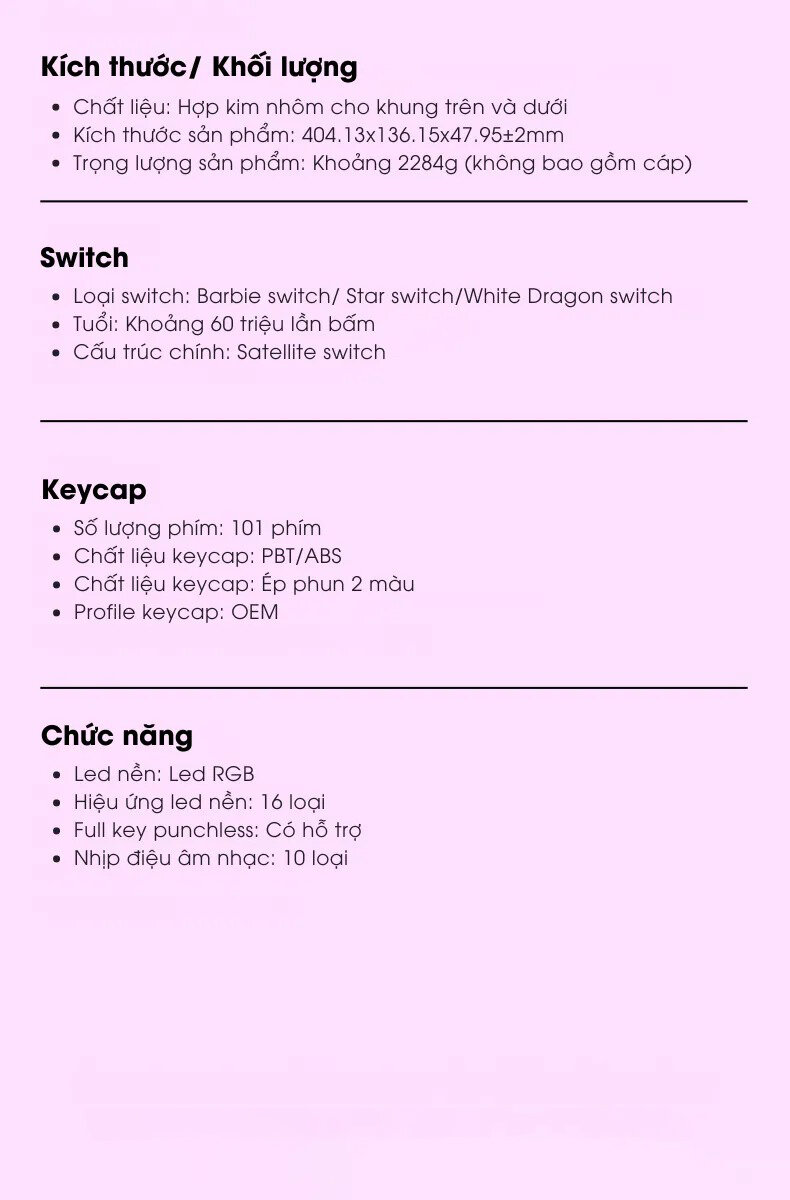 Bàn phím cơ LEOBOG Hi98 (Trắng / White dragon switch) 22