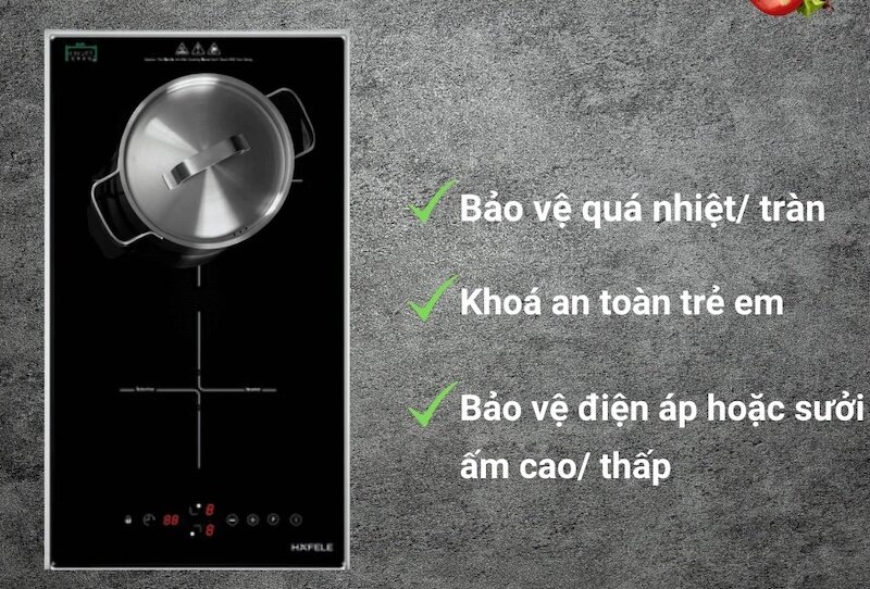 Bếp từ đôi Hafele 536.61.930 được trang bị nhiều tính năng an toàn