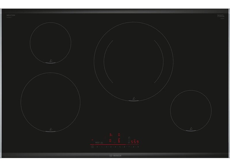 Bếp từ Bosch PIE875HC1E được trang bị bốn vùng nấu cảm ứng