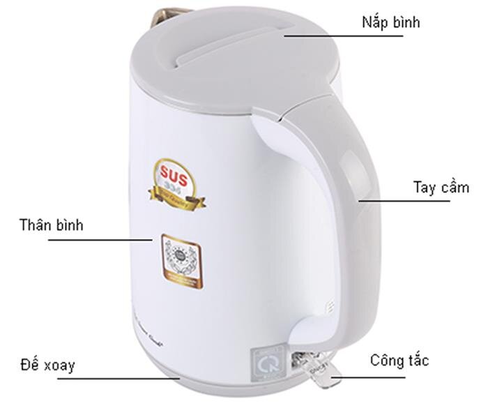 Bình siêu tốc nhựa Smartcook 1.2L KES-0219