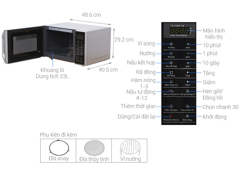 Lò vi sóng Panasonic NN-GT35HMYUE 23 lít Lò vi sóng Panasonic NN-GT35HMYUE 23 lít