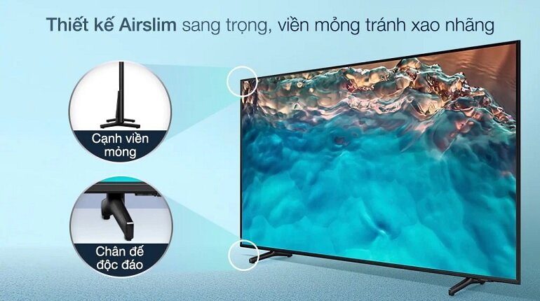 Smart Tivi Samsung 55 inch 4K UA55BU8000 thiết kế