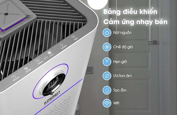 Bảng điều khiển cảm ứng hiện đại Máy lọc không khí bù ẩm Kosmen KM-A65