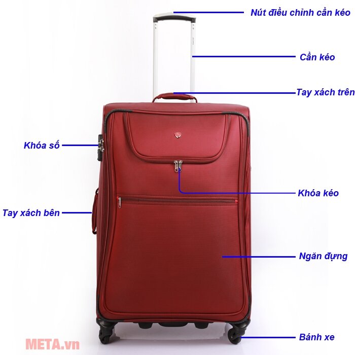 Vali vải Sakos Champion 7 (50cm x 35cm x 78cm)