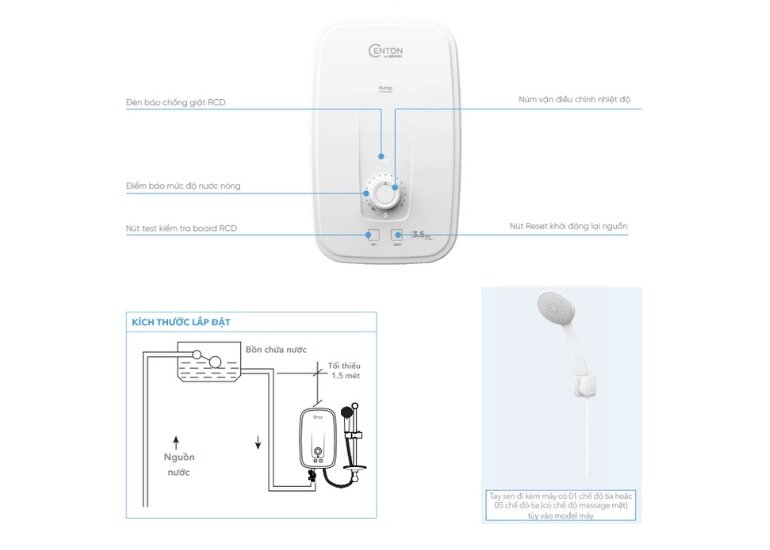 Bình nóng lạnh Centon Presto Lite P 4.5kW