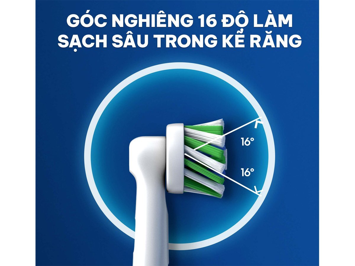 Góc nghiêng của lông bàn chải là 16 độ Góc nghiêng của lông bàn chải là 16 độ