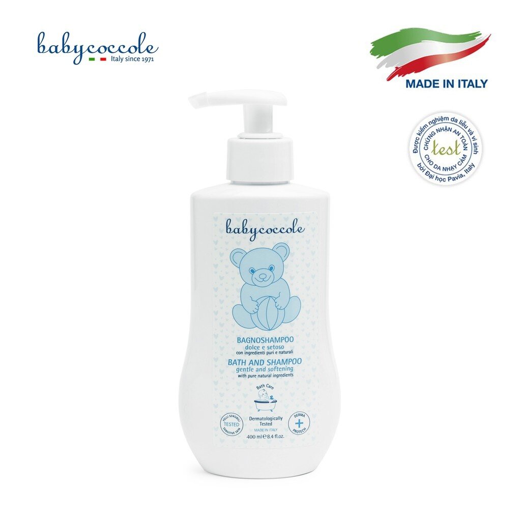 Sữa tắm gội cho bé Babycoccole hoa sen 400ml 0M+ thiết kế vò thông minh