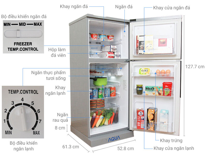 Tủ lạnh Aqua 165 lít AQR-S185BN SN