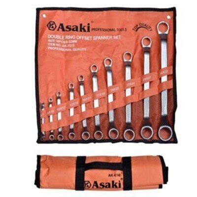 Bộ cờ lê vòng miệng 10 chi tiết xi mờ Asaki AK-7515