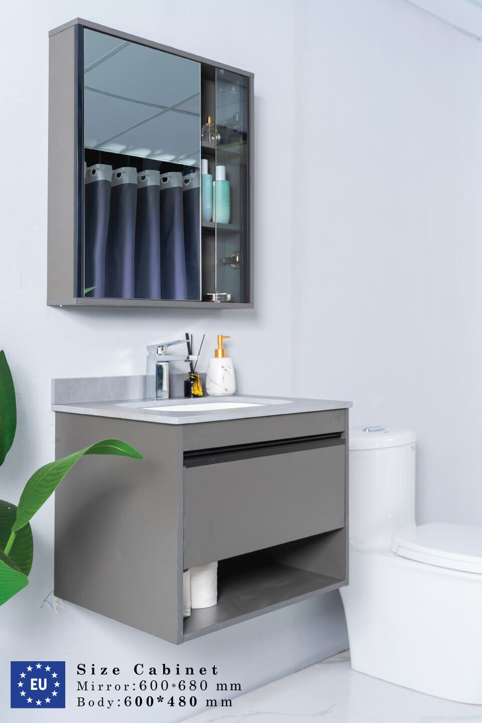 Bộ tủ chậu và tủ gương MOWOEN MW6618-60