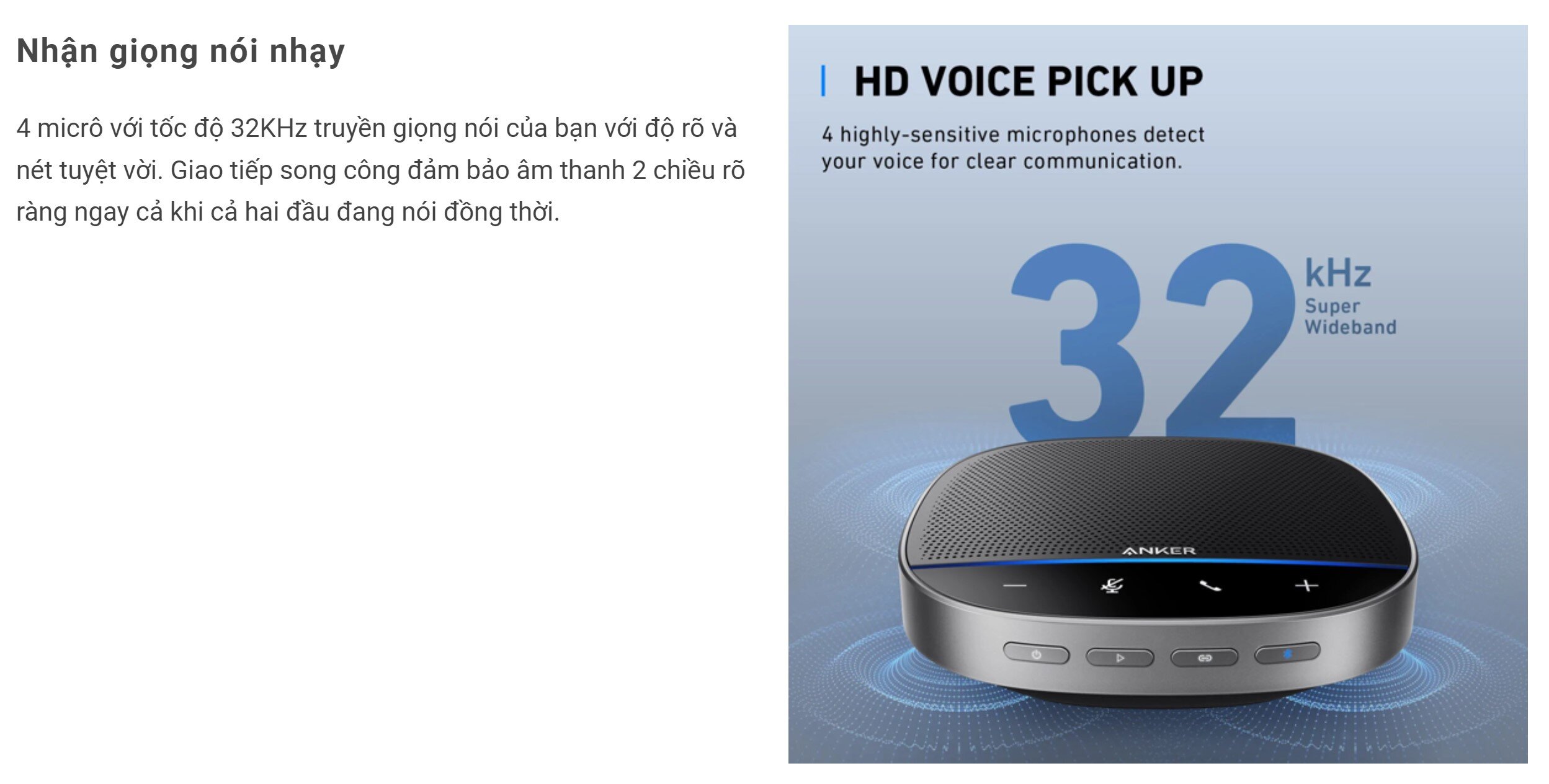 Loa hội nghị không dây Anker PowerConf S500 - A3305 - Màu đen