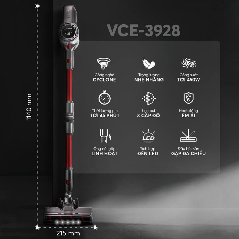 Máy hút bụi không dây Elmich VCE-3928